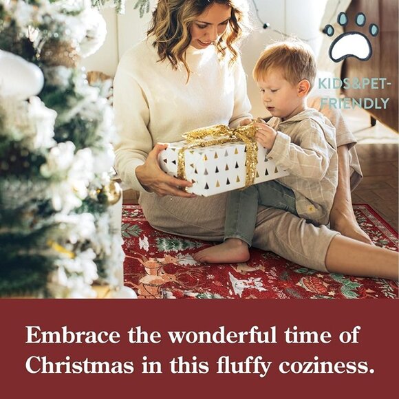 NEW Christmas Runner Rug 2x10 Red Hallway Runner Rug,Kitchen Runner Rugs - Picture 8 of 10